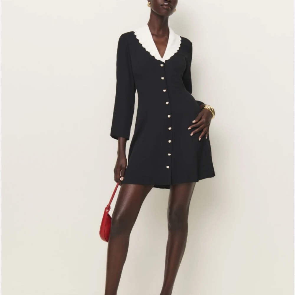 Reformation Black Mini Dress Galene Dress